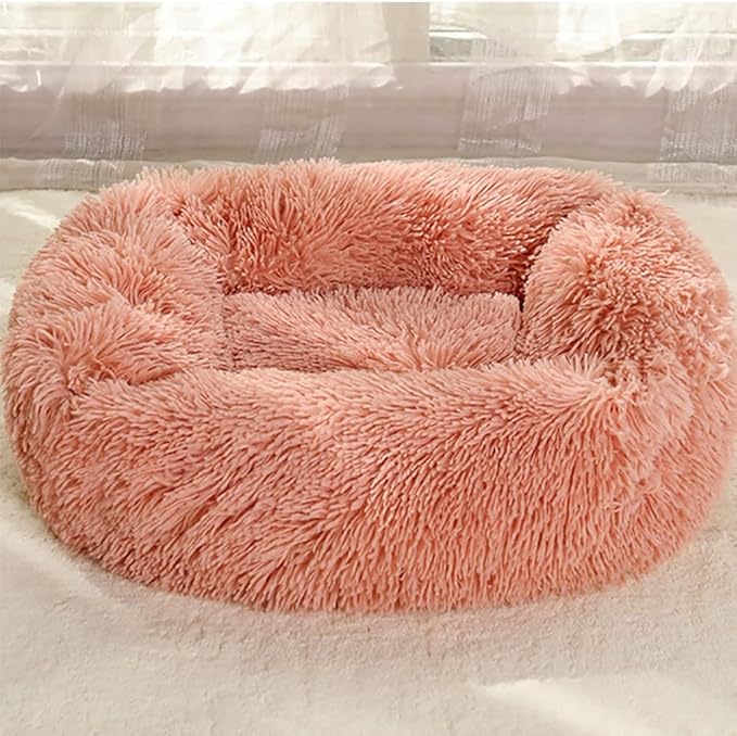 Pet Bed, Dog Bed, Square Calm and Warm Plush Pillow, L Large Dog Bed and Furniture Anti-Anxiety Cushion Bed, Plush pet Bed with Waterproof and Non-Slip Bottom, Machine Washable