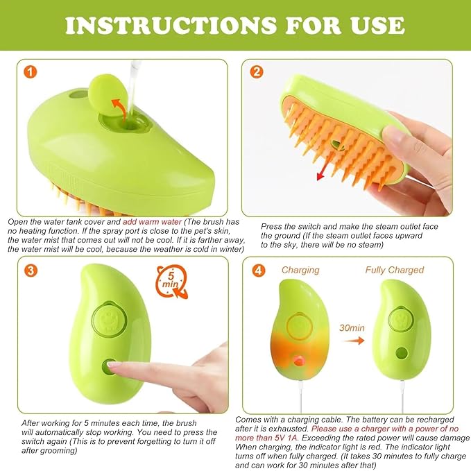 2024 Multifunctional Pet Grooming Brush - 3-in-1 Detangling and Massage Comb for Removing Loose Hair from Cats and Dogs