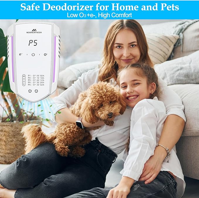Ozone Odor Eliminator for Strong Odor 99% Cat Litter Deodorizer Dog Poof Odor Removal Air Ionizers for Home Portable Air Purifier for Pets Toilet Wardrobe Shoe Garage Room Cabinet White