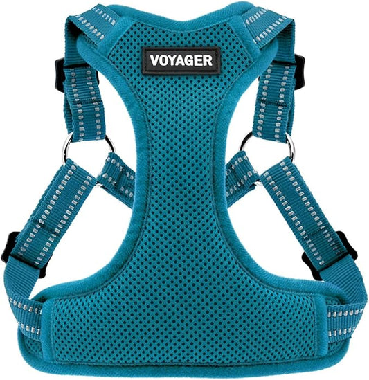Best Pet Supplies Voyager Adjustable Step-in Flex Breathable Mesh Dog Harness for Small Medium Large Dogs (Turquoise), XL