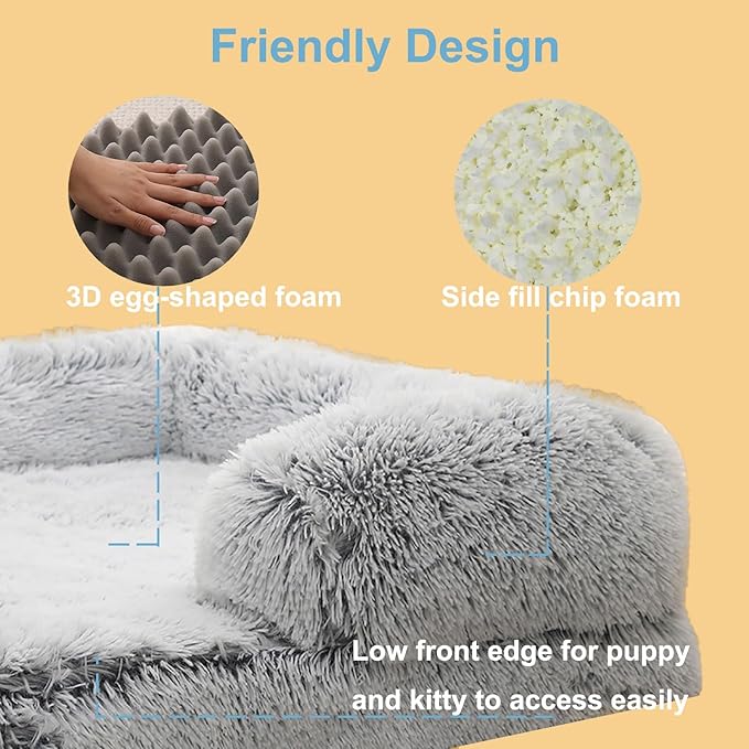 Dog Beds Large Sized dog Orthopedic, Sofa Dog Bed with Waterproof Lining and Nonskid Bottom, Rectangle Washable Dog Bed for Medium Small Dogs and Cats Comfortable ( Color : Purple , Size : 31 x 21" )
