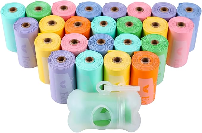 ECO-CLEAN 360 Count Dog Poop Bags with Dispenser, Leak-Proof, Unscented, 0.2 Ltr Capacity, Indoor/Outdoor Use