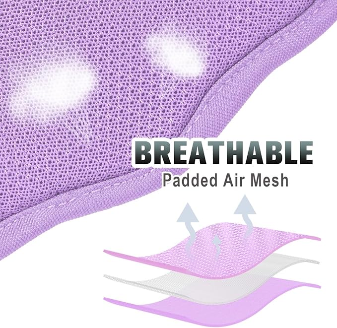 BARKBAY No Pull Dog Harness Large Reflective Dog Harness with Front Clip and Easy Control Handle for Walking Training Running with ID tag Pocket(Lavender Sky,XS)