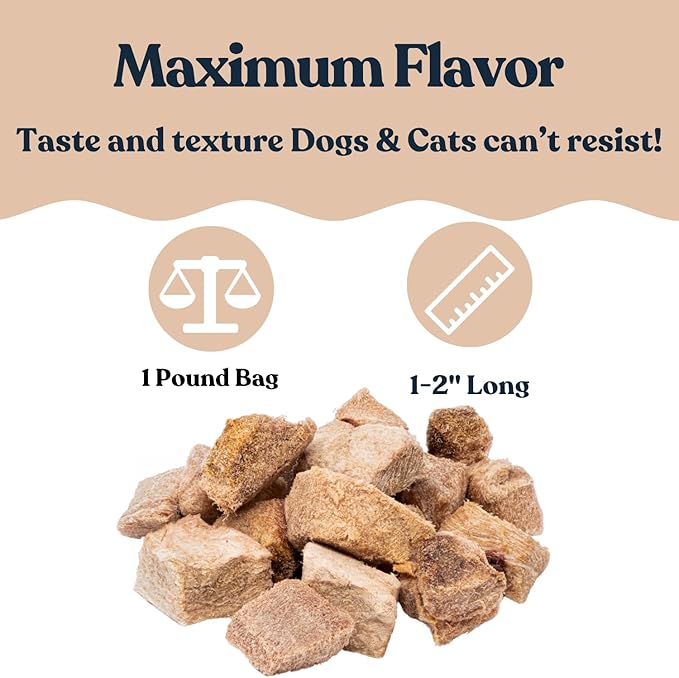 hotspot pets Freeze Dried Tuna Treats for Cats & Dogs - Made in USA, 1lb Value Bag, Single Ingredient, All Natural -Healthy, High Protein, Perfect for Training, Topper or Snack