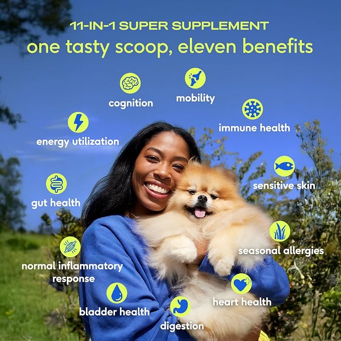 Native Pet Dog Vitamins & Supplements - 11-in-1 Multivitamin Powder for Dogs Food Topper - Collagen, Glucosamine, Probiotics, Omega & More- Supports Healthy Gut, Mobility & Overall Health -120 Scoops