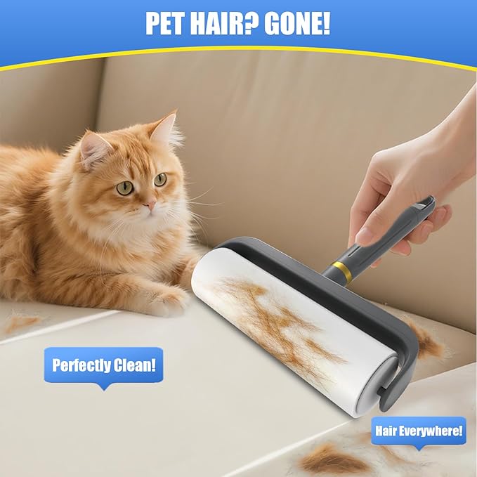 COBETE Large Surface Lint Rollers for Pet Hair Extra Sticky, 100 Sheets Mega Value Set, Dog and Cat Lint Remover for Clothes, Couch, Furniture,Pick Pet Hair Up