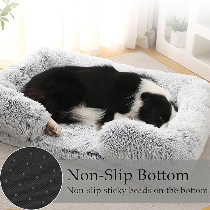 Dog Beds Medium Large Size Dog, Calming Dog Bed with Removable Washable Cover, Waterproof Lining and Nonskid Bottom(Bright Pink,XL)