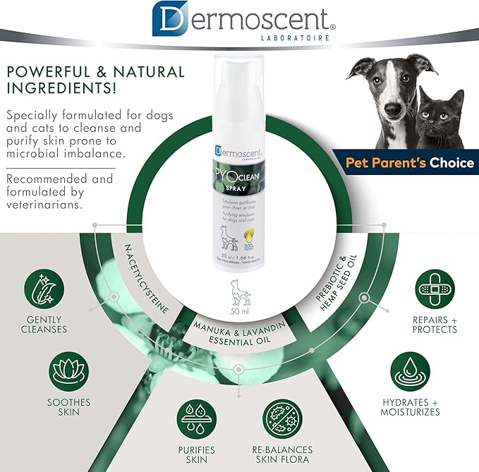Dermoscent PYOclean® Spray for Dogs & Cats 50 ml (1.66 fl. oz.)