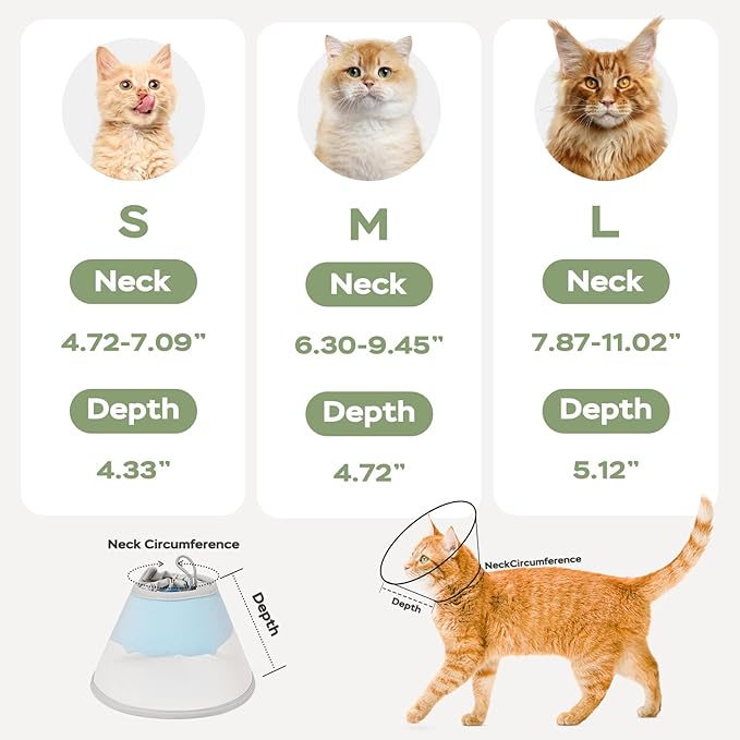 Cat Cone Collar Soft: Comfortable Waterproof Mesh Recovery Cone After Surgery to Stop Licking and Scratch, Alternative to Plastic Elizabeth Head/Neck Cone