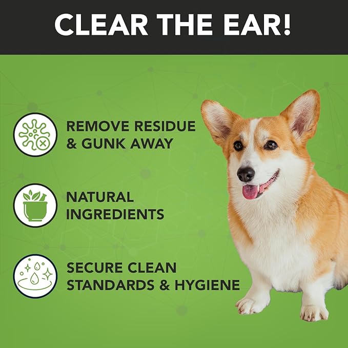 NOVEHA - Dog Ear Cleaner Wipes, Daily Ear Cleaner for Dogs & Cats - Stop Ear Itching with Aloe, Eucalyptus & Witch Hazel Ear Wipes for Dogs - for Odor Control, Dirt and Wax Removal, Unscented (150 Ct)