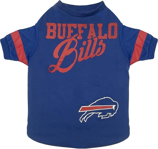 Pets First NFL Buffalo Bills T-Shirt for Dogs & Cats, Small. Football Dog Shirt for NFL Team Fans. New & Updated Fashionable Stripe Design, Durable & Cute Sports PET TEE Shirt Outfit (BUF-4146-SM)