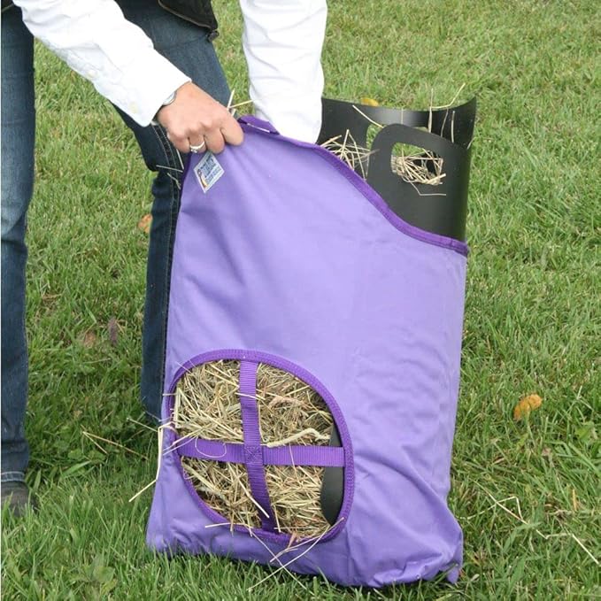 Dura-Tech Nylon Hay Bag for Horses | Color Burgundy | Enhances Digestion with Slow Consumption | Minimizes Hay Waste | Extremely Durable 600 Denier PVC Construction