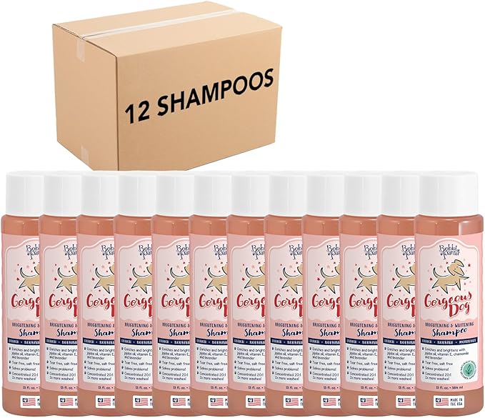 Bobbi Panter Dog Shampoo - Made in USA - All Natural Formula for Whitening All Coats, Enhances Shine & Moiturizes - Concentrated 20:1 for Professional Groomers - Peach Scent, 13 Oz (Case of 12)