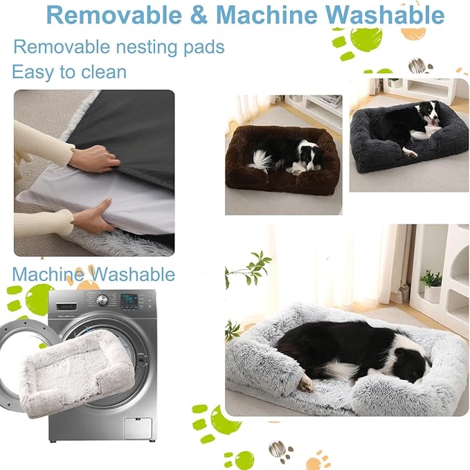 Dog Beds Large Sized dog Orthopedic, Sofa Dog Bed with Waterproof Lining and Nonskid Bottom, Rectangle Washable Dog Bed for Medium Small Dogs and Cats Comfortable ( Color : Brown , Size : 51 x 35" )