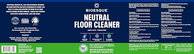 Bioesque Neutral Floor Cleaner, 1 Gallon (Pack of 4)