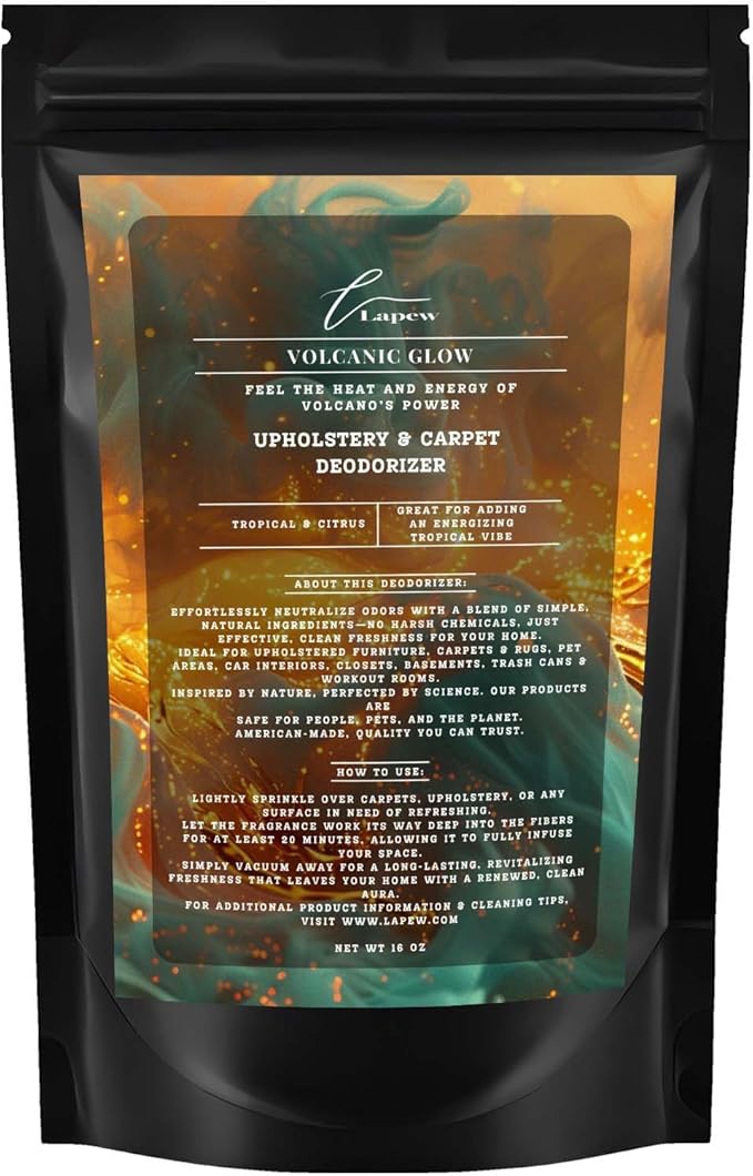 Volcanic Glow Carpet Freshener Powder: Powerful Odor Eliminator for Home, Upholstery Deodorizer, Carpet Deodorizer, Pet Urine, Cat Litter Box - Volcanic Glow Fragrance