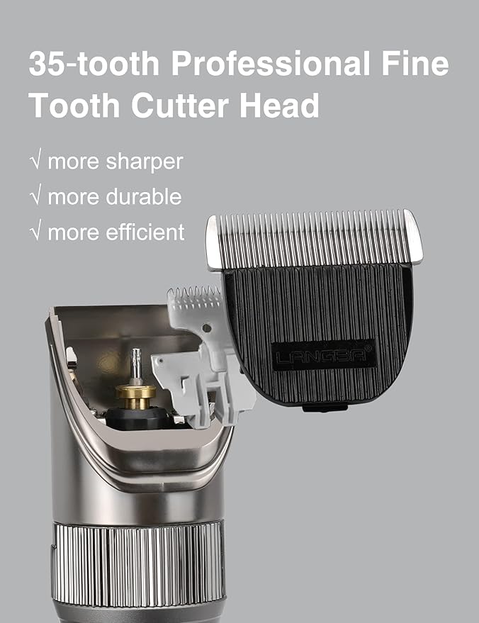 Dog Grooming Clippers High Power Dog Clipper for Thick Heavy Coats Low Noise Plug-in Pet Trimmer Pet Professional Grooming Clippers with Guard Combs Brush for Dogs Cats and Other Animals
