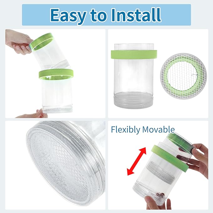 Suspensions Breeder Box, Floating Mesh Isolation Fish Tank Separator Set, Ideal for Aquatic Pets, Small, Green, 1 Set