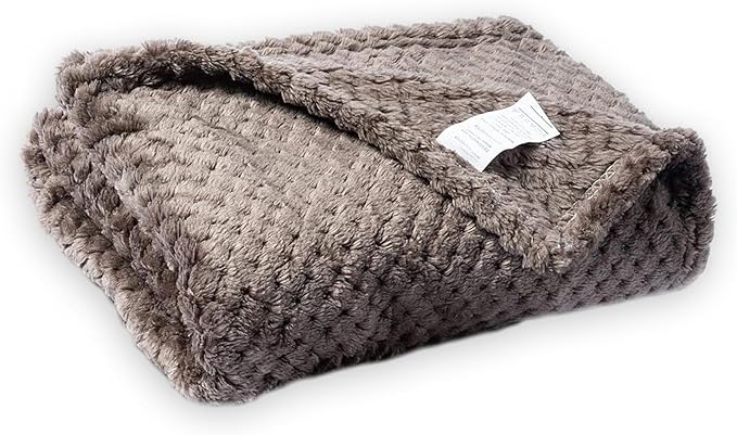Pet Blanket Warm Soft Dog Blankets Washable Cat Throw Blankets Sofa Bed Couch Furniture Protector Cover for Small Medium Large Dogs Cats, Khaki, 63" x 79"