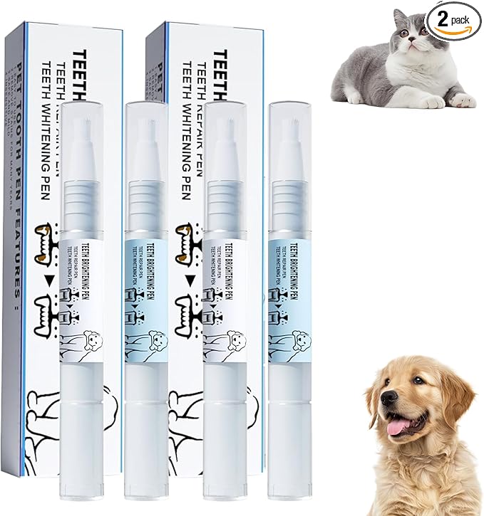 Pet Toothbrush Pen, 2025 Upgrade Pet Oral Repair Gel Dog Teeth Cleaning Pen, Pet Tooth Whitening & Cleaning Teeth Brightening Pens for Dog Cats Dental Care Fresh Breath (2)
