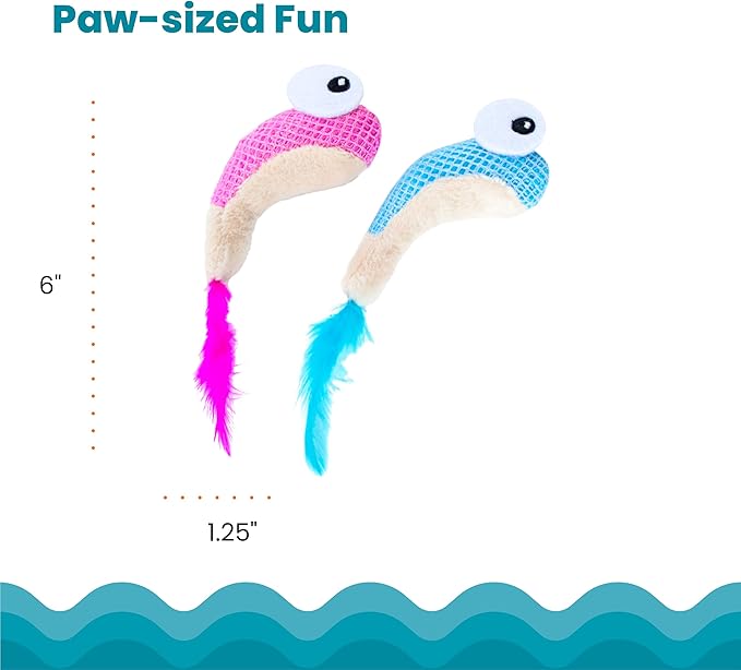 Catstages Catstages Dental Shrimpies Cat Toys, 2-pack – Interactive Catnip Dental Chew Toy to Help Clean Teeth, Fun for Play and Chewing, Multicolored
