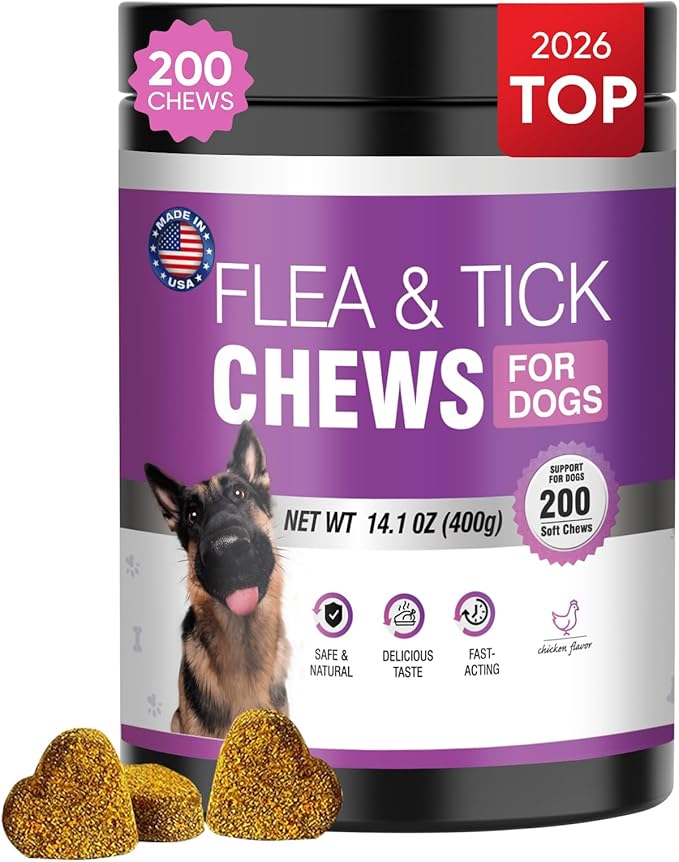 Fleas Ticks Treatment Dog Oral Chewables Support Supplement Breeds and Ages Dogs