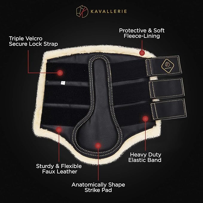 Kavallerie Classic Tendon Boots, Impact-Absorbing Material, Breathable & Evenly Distribute Pressure, Protect Tendon and Ligaments, Anti-Slip, Anti- Sore and Moisture Repellant Show Jumping Boots