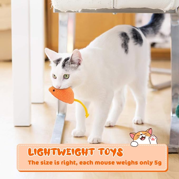 Catnip Toy - 6Pcs Cats Mouse Plush Cat Toys Realistic Cute Kitten Mice Filled Catnip for Cat Chew Toy1
