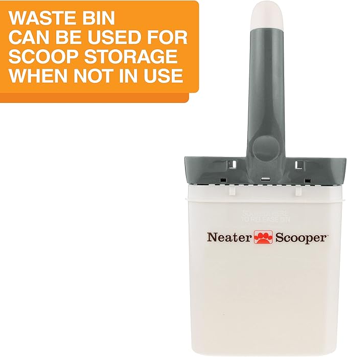 Neater Pet Brands Neater Scooper Standard Cat Litter Scoop, 15 Refill Bags – Mess-Free Cat Litter Scooper with Bag, Spill-Proof Kitty Box Sifter, Bin Doubles as Scoop Holder, For Single-Cat Households