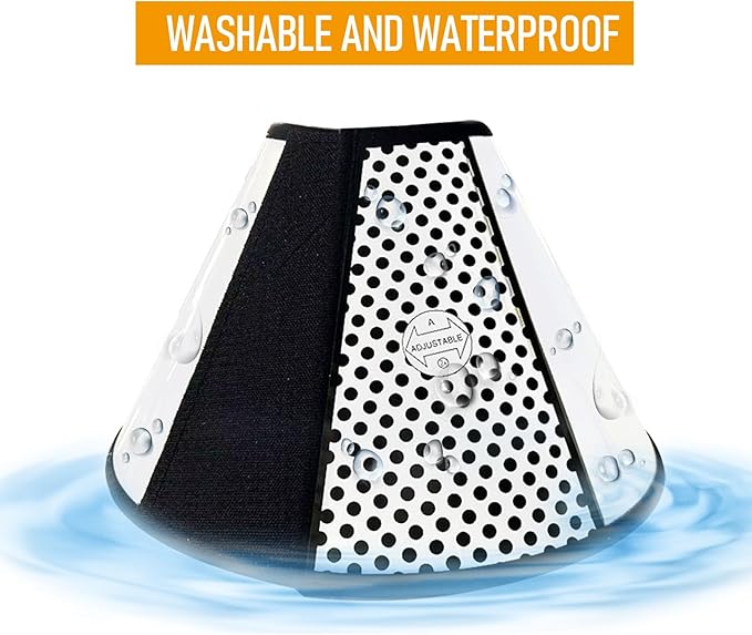 Adjustable Dog Cone Collar After Surgery Soft Cone of Shame Alternatives for Dog Cat Puppy Plastic Elizabethan Collar for Dogs from Licking Biting Scratching Wounds(M,Neck:9.0-10.6in)