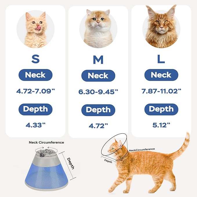 Cat Cone Collar Soft to Stop Licking After Surgery, Waterproof Lightweight Recovery Collar for Cats and Small Dogs, Elizabeth Plastic Cone Alternative, Neck Pillow to Prevent Scratches