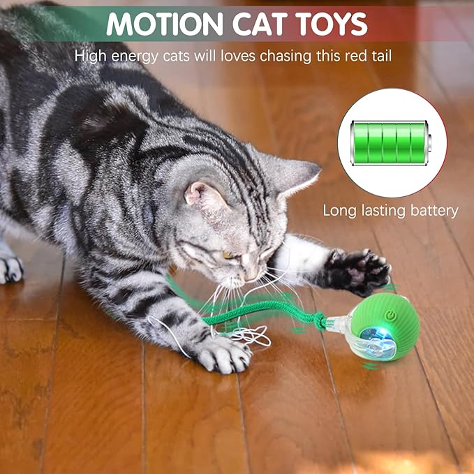 Interactive Cat Toys for Indoor Cats, 360° Smart Rolling Cats Toys, Self Rolling Interactive Cat Dog Ball, Electric Moving Peppy Pet Ball Toy, Dog Toys to Keep Them Busy (3 Pcs)