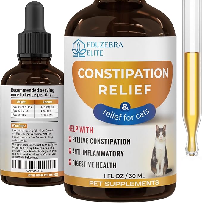 Cat Constipation Relief, Constipation Relief for Cat, Cat Laxative Constipation Relief, Cat Stool Softener, Cat Laxative, Promotes Digestive Health.