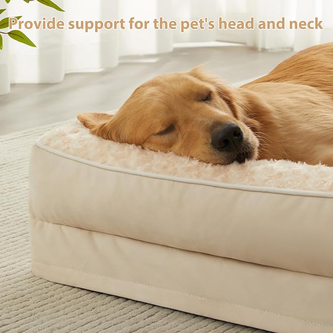 BFPETHOME Orthopedic Dog Beds for Large Dogs-Waterproof Sofa Dog Bed with Removable Washable Cover, Large Pet Bed with Waterproof Lining and Nonskid Bottom,Pet Bed for Dogs