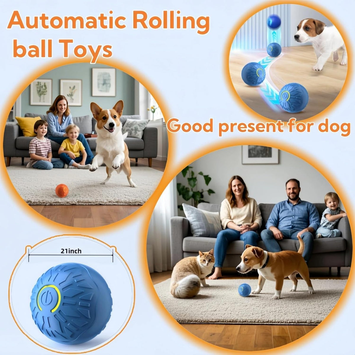 2 Pcs Interactive Dog Toys Dog Ball 2025 New Vibrating Dogs Balls Pet Bounce Bal Smart Jumping Ball