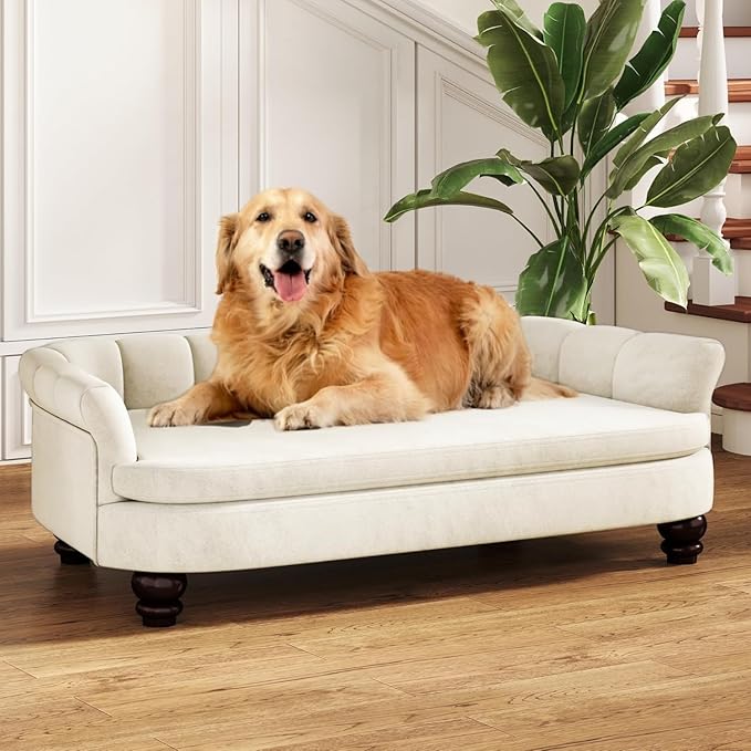 Dog Couch Sofa Bed, Comfortable Pet Sofa for Large and Medium Dogs, Soft Velvet Cushion, Durable Dog Furniture for Living Room