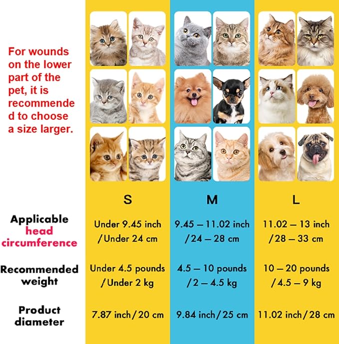 EWES Cat Cone Collar Soft S Size,Alternative Neck Cones to Stop Licking,Comfy Elizabethan Collars After Surgery Neuter,Donut Collar for Pet Cat Dog Kitten e Collar Recovery Shame