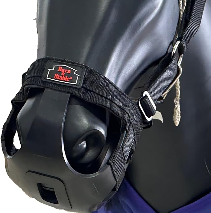 BARN & STABLE Horse Grazing Muzzle Halter for Easy Breathe, Comfortable Professional Horse Muzzle Grazing with Adjustable Straps, Velcro and Buckles, Suitable for Precaution of Laminitis