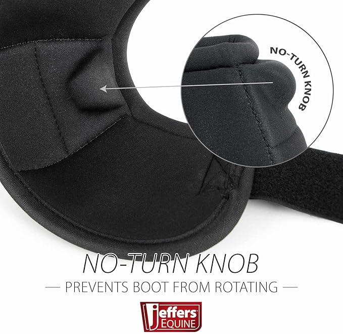 Jeffers Equine No Turn Bell Boots for Horses - Black, Large | Shock Absorbing Hoof Protection | Secure Double Hook & Loop Closure, Perfect for Travel, Turnout, Training, & Riding - 1 Pair