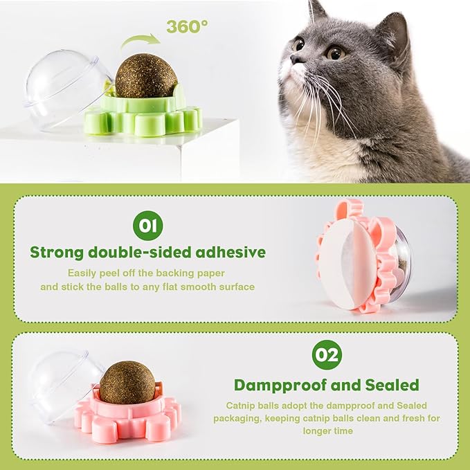 Catnip Balls Catnip Ball Toys Including 4 Pieces Suitable for All Breeds of Cats Relieve Anxiety