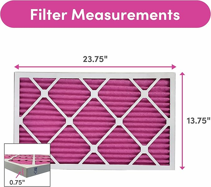 Colorfil 14x24x1 Air Filter (4-Pack) | Made in the USA | Color Changing | Remove Cat and Dog Odor | MERV 8 for Pet Hair Dander and Dust | 13.75"x23.75"x0.75" Exact Size