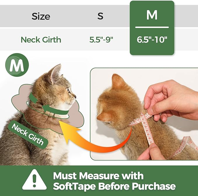 ComSaf Cat Cone Collar Soft - Cat Cones to Stop Licking e Collar for Cats After Surgery, Elizabethan Collar for Kitten Recovery, Comfortable Soft e Collar Cone for Medium Cats, Brown Leopard, M