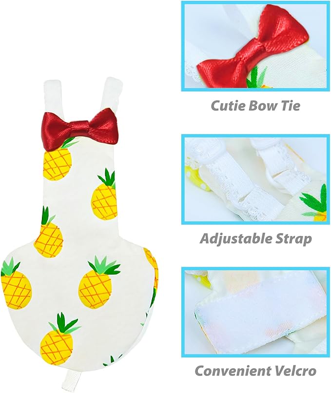 UKJENT Bird Diaper with 78 Inch Flying Leash - 2 Pack, Reusable Flight Suit with Waterproof Inner Layer, Washable Cute Urine Wet Suit for Cockatiel Monk Parakeet Sun Parakeet Lory(S)