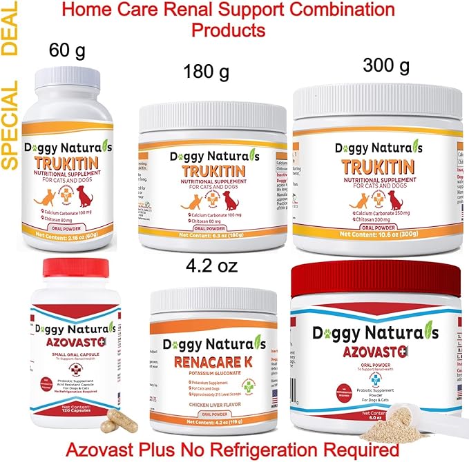 Azovast Plus Kidney Health Supplement for Dogs & Cats, 720ct - NO Refrigeration Required - Help Support Kidney Function & Manage Renal Toxins - Renal Care Supplement Capsule(U.S.A)(720 Caps)