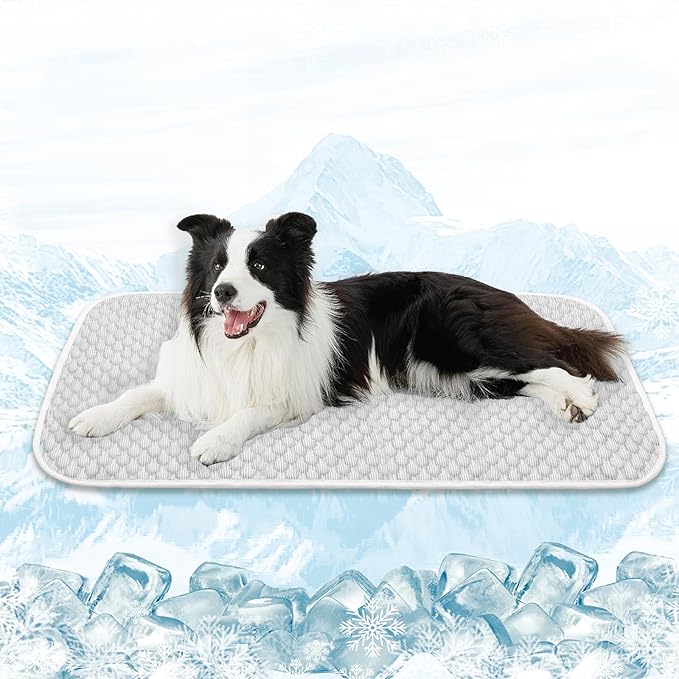 MICROCOSMOS Pet Cooling Mat & Sleeping Pad- Breathable Bubble Surface, EZ Clean. Keep Cooling for Pets, Kids and Adults in Summer.(GreyWhite, 48" x 24")