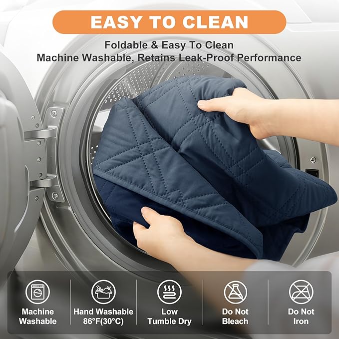 100% Waterproof Dog Couch Protector, Triple-Layer Waterproof Dog Bed Cover Pet Blanket Reversible 2-Tone Sofa Shield, Non-Slip Furniture Guard for Pets(68×82 Inch, Blue+Navy Blue)