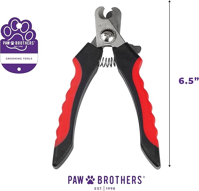 Ryan's Pet Supplies Paw Brothers Nail Clipper for Dogs and Cats, Pet Nail Clippers, Safe Grooming Tool, Professional Grade, Stainless Steel Blades, Saftey Guard, Large, 6.5 inches