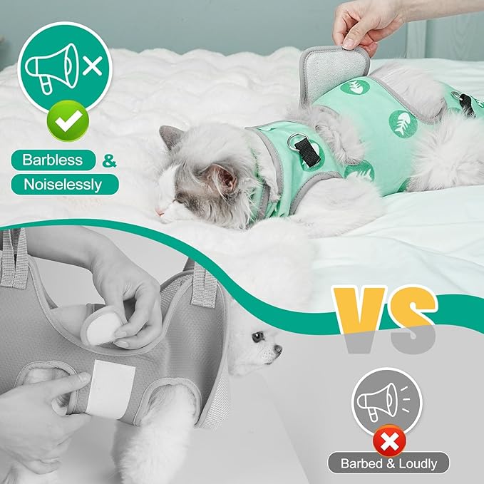 Supet Cat Grooming Hammock, Self-Adhesive Cat Nail Clipper Hammock, Soft Fabric Cat Wrap for Cutting Nails, Quickly Calm Down for Medicine, Teeth Brushing, Ear Cleaning
