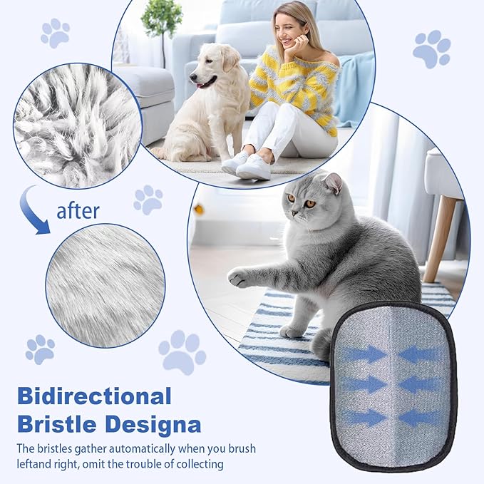 3Pcs Pet Hair Removal Gloves, Reusable Electrostatic Pet Hair Removal Gloves,Upgraded Animal Fur Removal Tool for Cats & Dogs