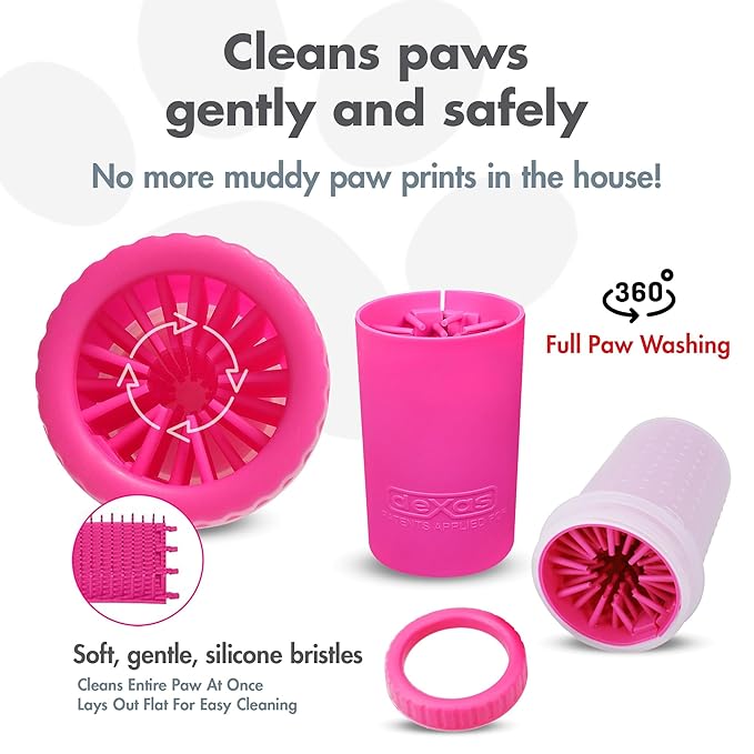 Dexas Dog Paw Cleaner, Small, Pink, Dog Accessories and Pet Supplies